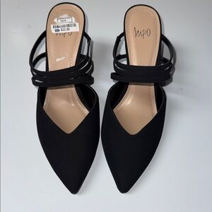 Impo Black Strappy Mules